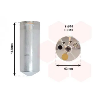 Filtre déshydratant, climatisation VAN WEZEL 2500D103
