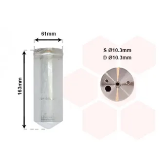 Filtre déshydratant, climatisation VAN WEZEL 2500D109