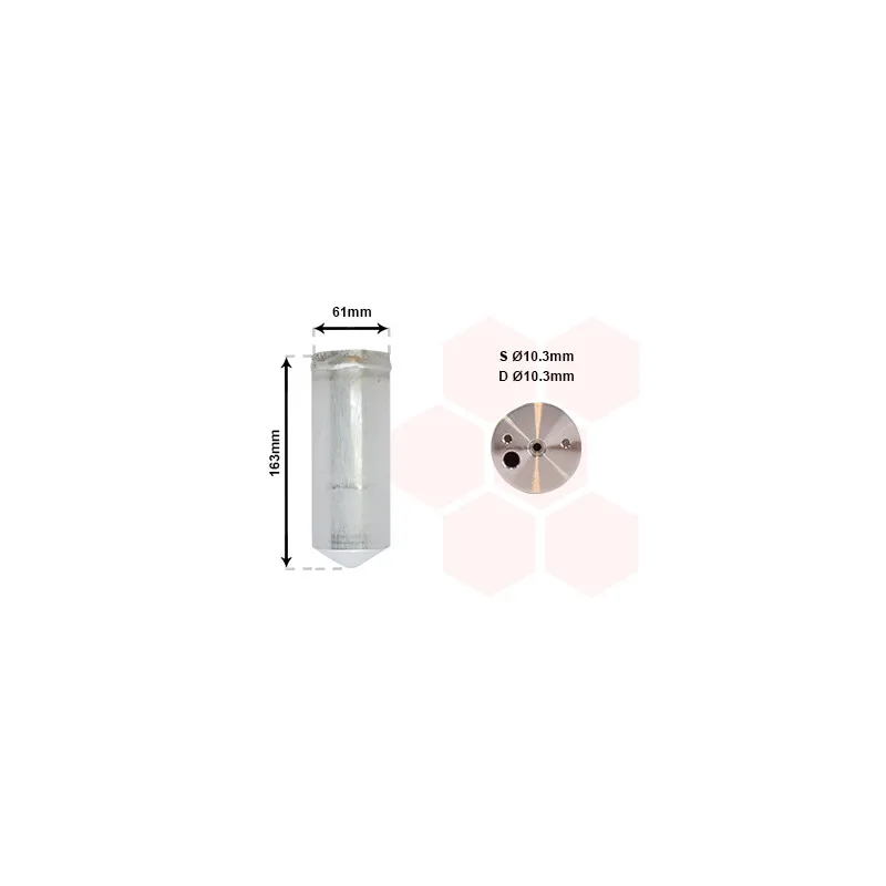 Filtre déshydratant, climatisation VAN WEZEL 2500D109