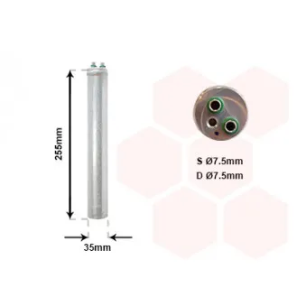 Filtre déshydratant, climatisation VAN WEZEL 2500D219