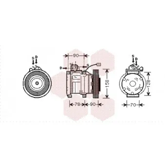 Compresseur, climatisation VAN WEZEL 2500K181