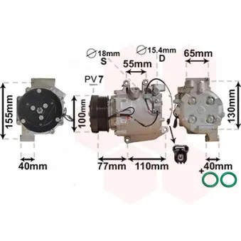 Compresseur, climatisation VAN WEZEL 2500K208
