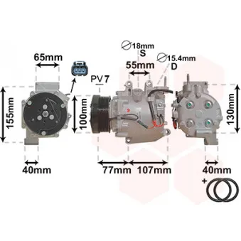 Compresseur, climatisation VAN WEZEL 2500K232
