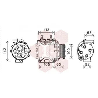 Compresseur, climatisation VAN WEZEL 2500K237