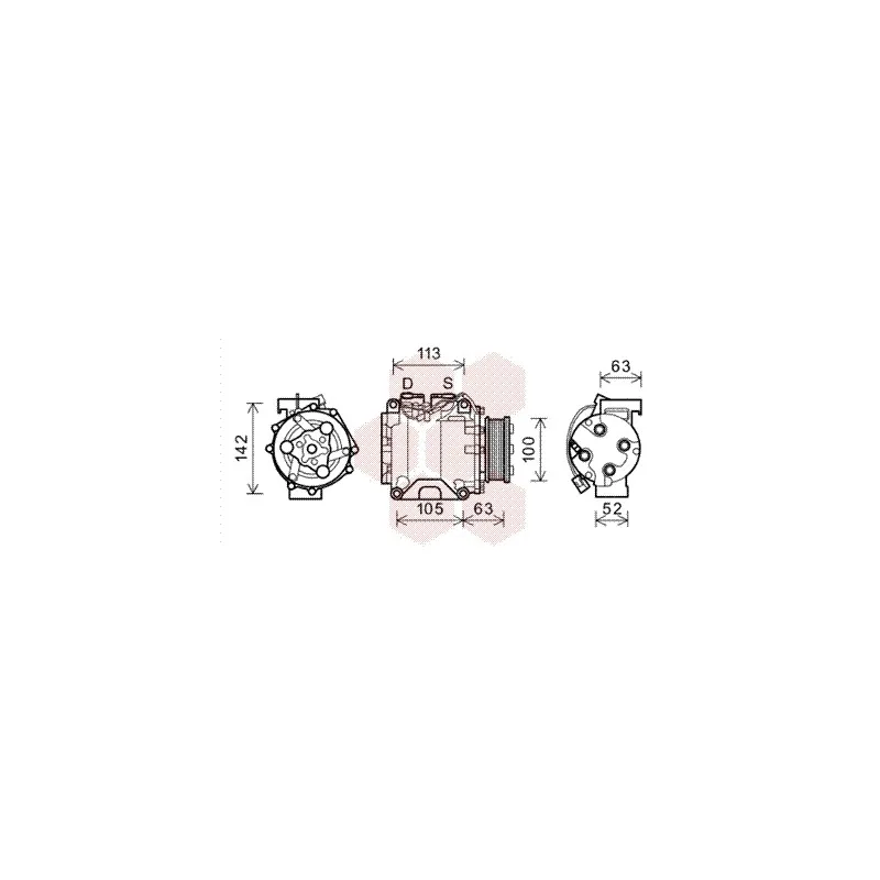 Compresseur, climatisation VAN WEZEL 2500K237