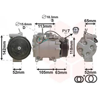 Compresseur, climatisation VAN WEZEL 2500K238