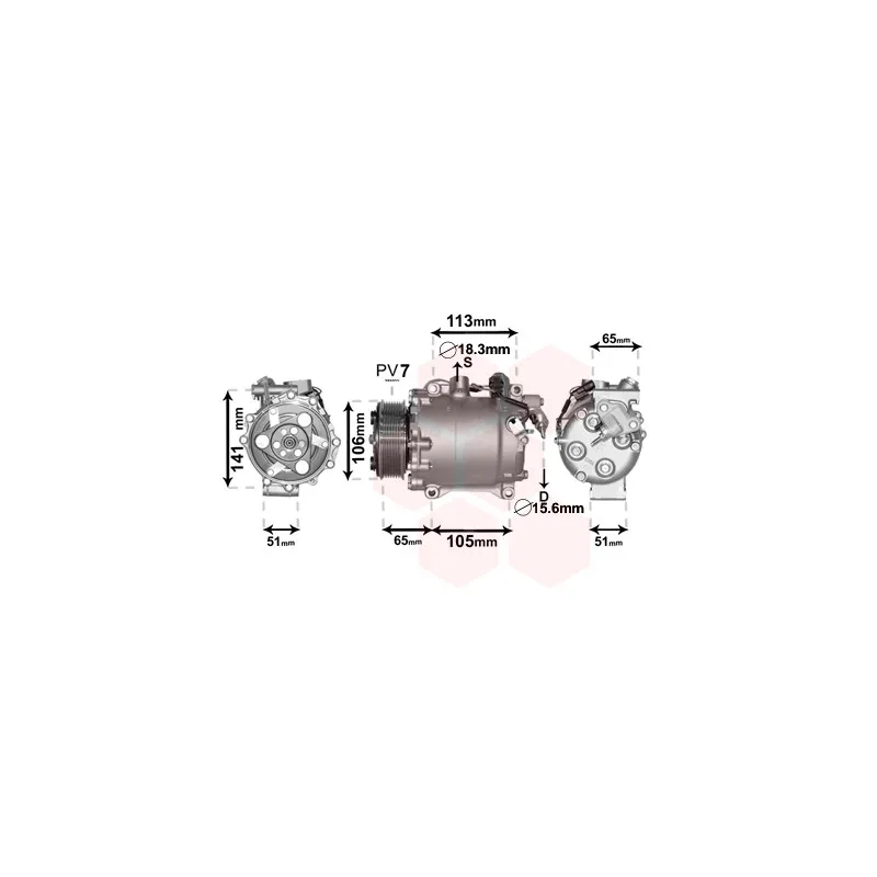 Compresseur, climatisation VAN WEZEL 2500K263