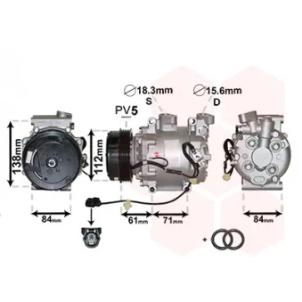 Compresseur, climatisation VAN WEZEL 2500K275