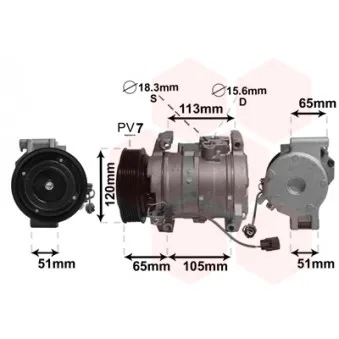 Compresseur, climatisation VAN WEZEL 2500K289