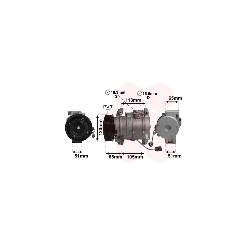 Compresseur, climatisation VAN WEZEL 2500K289