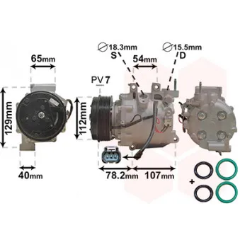 Compresseur, climatisation VAN WEZEL 2500K311