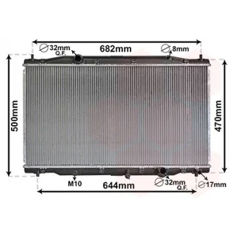 Radiateur, refroidissement du moteur VAN WEZEL 25012226