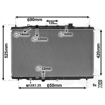 Radiateur, refroidissement du moteur VAN WEZEL 25012701