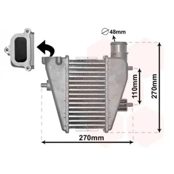 Intercooler, échangeur VAN WEZEL 25014700