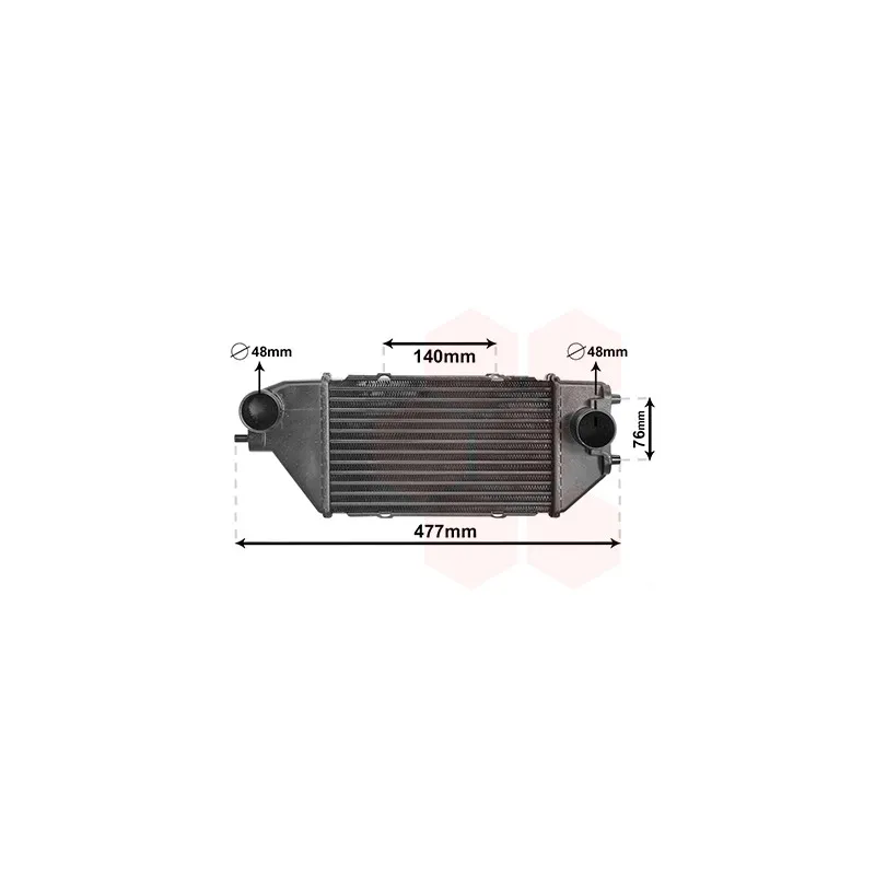 Intercooler, échangeur VAN WEZEL 25014701