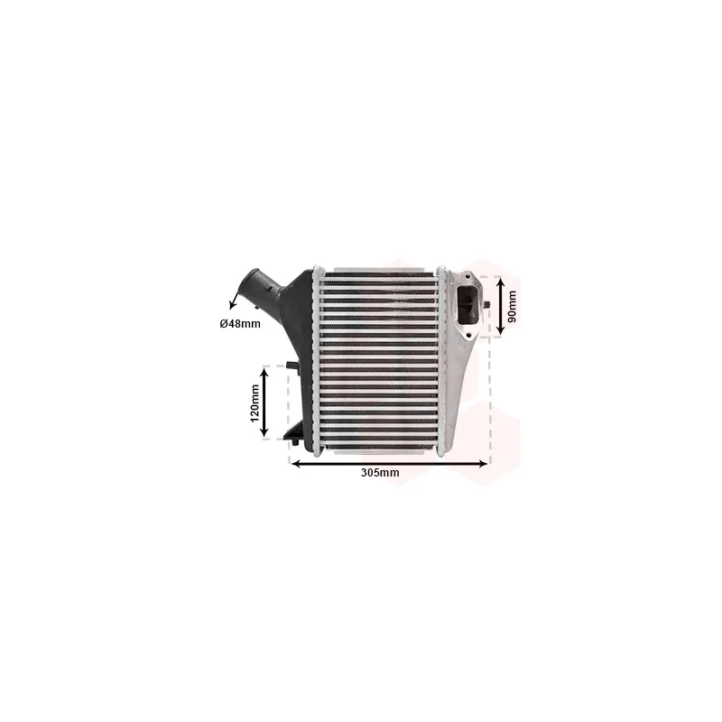 Intercooler, échangeur VAN WEZEL 25014702