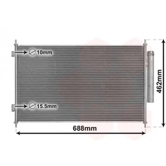 Condenseur, climatisation VAN WEZEL 25015700