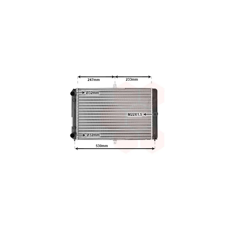 Radiateur, refroidissement du moteur VAN WEZEL 26002008
