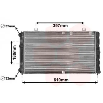 Radiateur, refroidissement du moteur VAN WEZEL 26002021