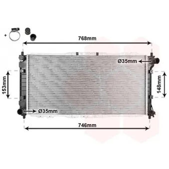 Radiateur, refroidissement du moteur VAN WEZEL 27002073