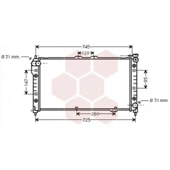Radiateur, refroidissement du moteur VAN WEZEL 27002113