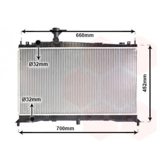 Radiateur, refroidissement du moteur VAN WEZEL 27002160
