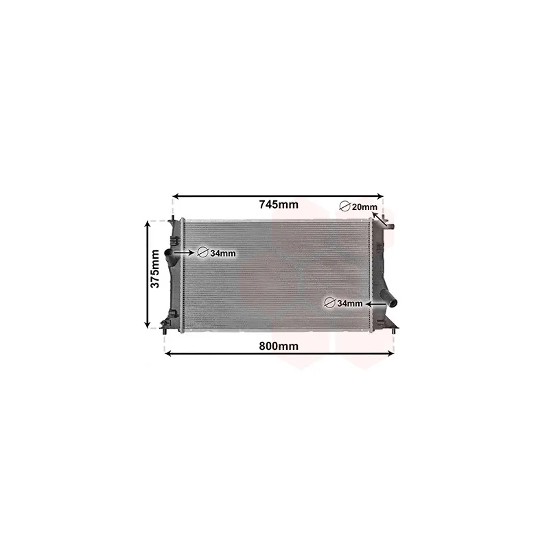 Radiateur, refroidissement du moteur VAN WEZEL 27002183