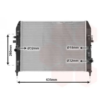 Radiateur, refroidissement du moteur VAN WEZEL 27002205