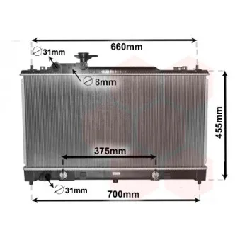 Radiateur, refroidissement du moteur VAN WEZEL 27002223