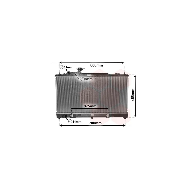 Radiateur, refroidissement du moteur VAN WEZEL 27002223