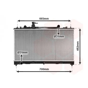 Radiateur, refroidissement du moteur VAN WEZEL 27002226