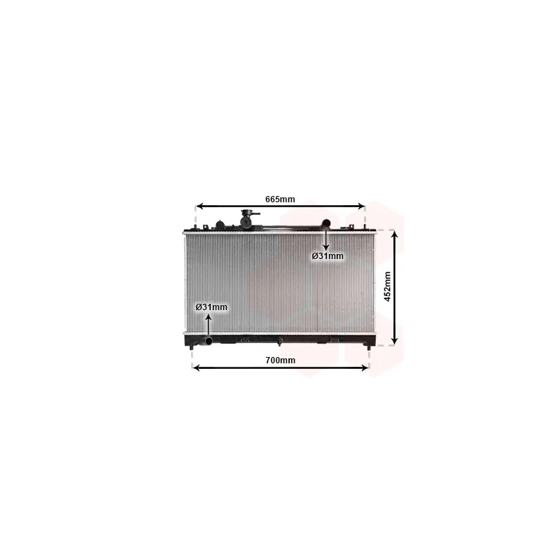 Radiateur, refroidissement du moteur VAN WEZEL 27002226