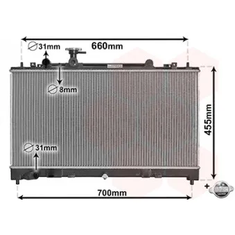 Radiateur, refroidissement du moteur VAN WEZEL 27002227