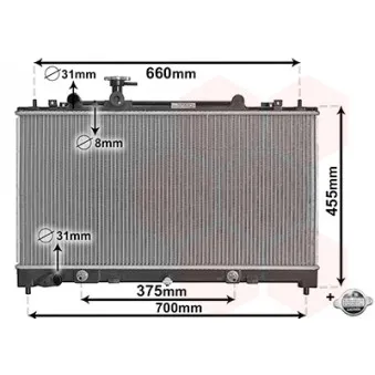 Radiateur, refroidissement du moteur VAN WEZEL 27002228