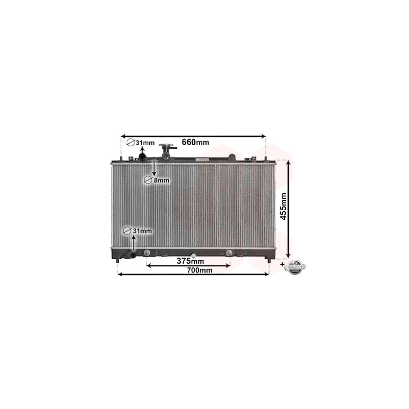 Radiateur, refroidissement du moteur VAN WEZEL 27002228