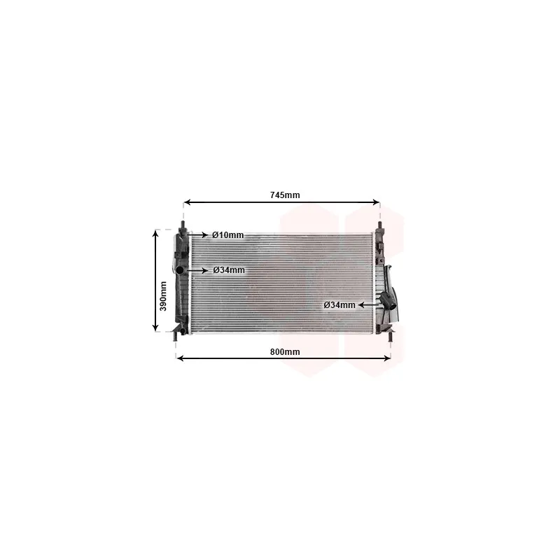 Radiateur, refroidissement du moteur VAN WEZEL 27002246