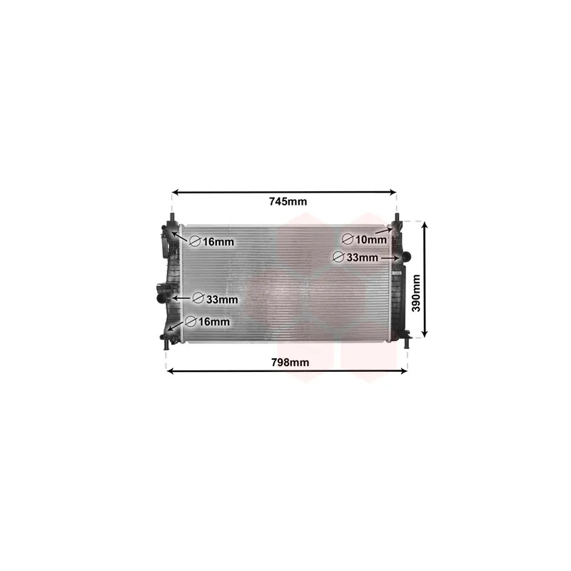 Radiateur, refroidissement du moteur VAN WEZEL 27002254