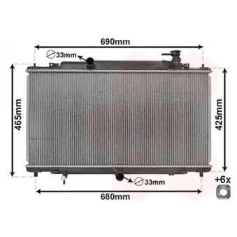 Radiateur, refroidissement du moteur VAN WEZEL 27002280