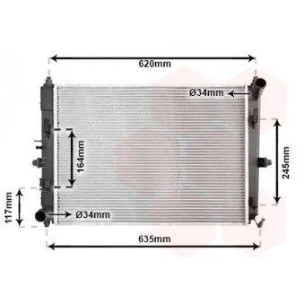 Radiateur, refroidissement du moteur VAN WEZEL 27002288