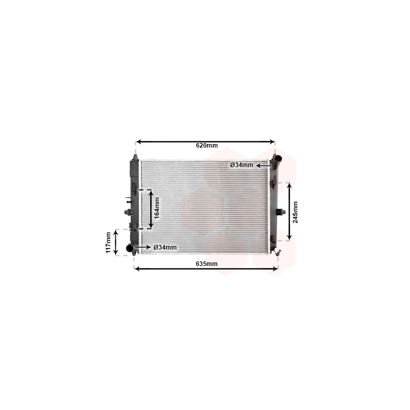 Radiateur, refroidissement du moteur VAN WEZEL 27002288