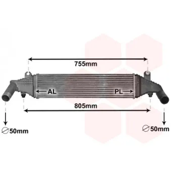 Intercooler, échangeur VAN WEZEL 27004267