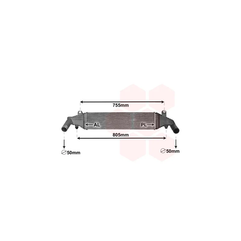 Intercooler, échangeur VAN WEZEL 27004267