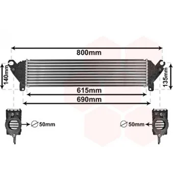 Intercooler, échangeur VAN WEZEL 27004277