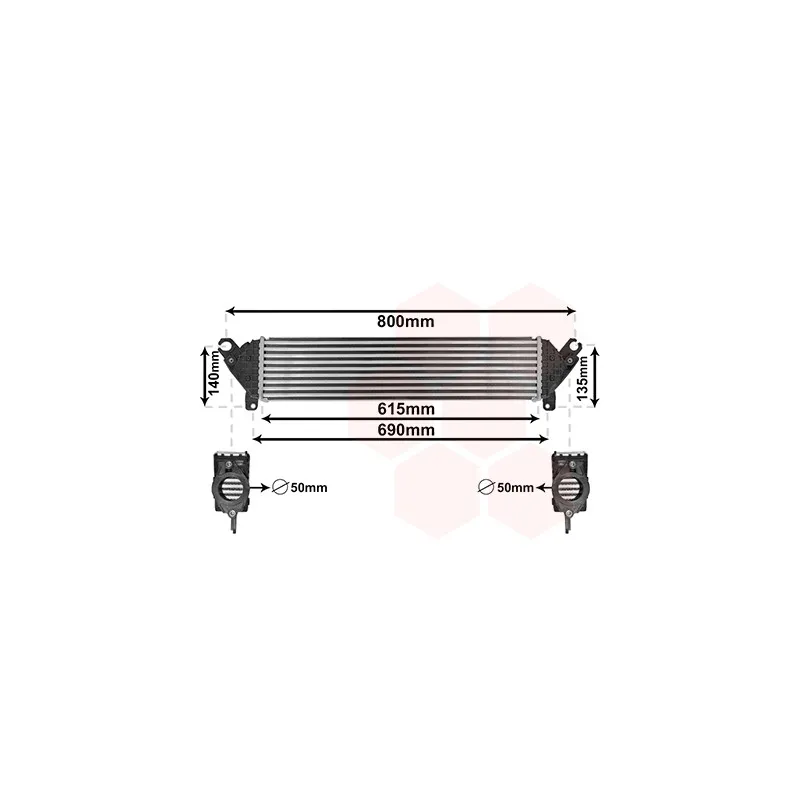 Intercooler, échangeur VAN WEZEL 27004277