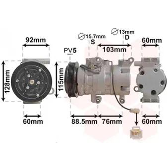 Compresseur, climatisation VAN WEZEL 2700K251