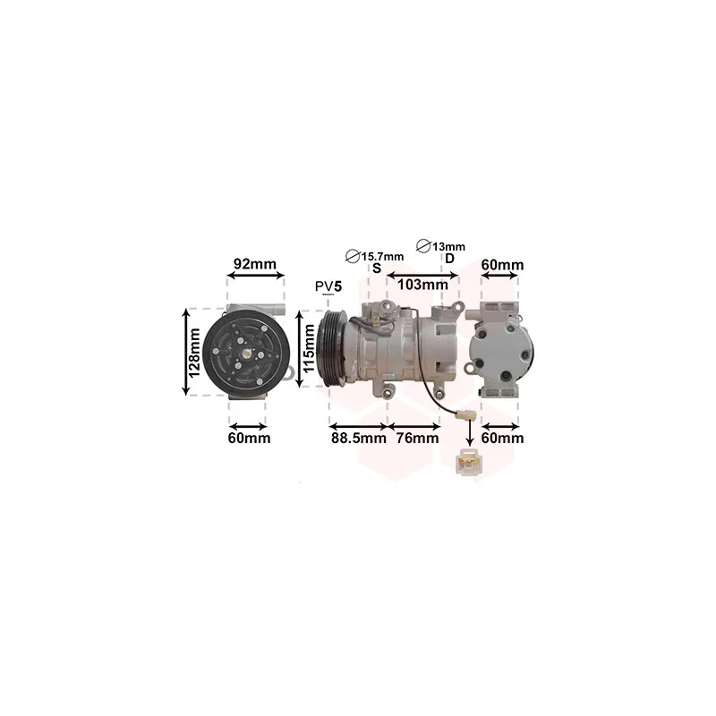 Compresseur, climatisation VAN WEZEL 2700K251