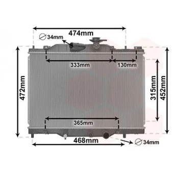 Radiateur, refroidissement du moteur VAN WEZEL 27012700