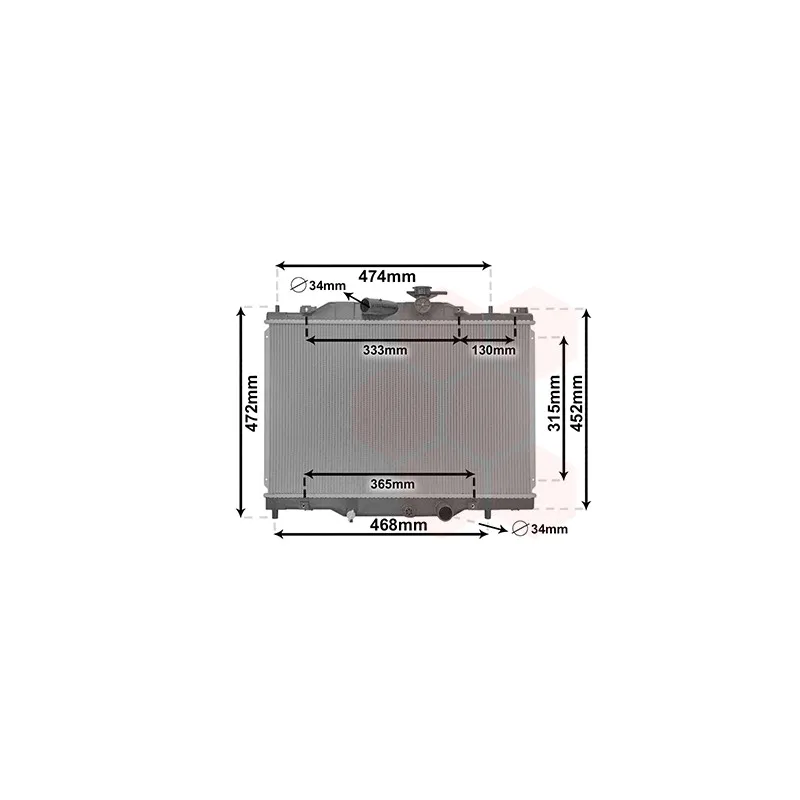 Radiateur, refroidissement du moteur VAN WEZEL 27012700