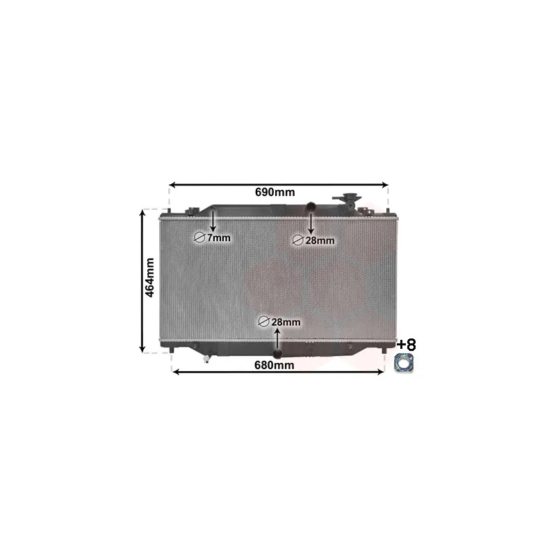 Radiateur, refroidissement du moteur VAN WEZEL 27012701