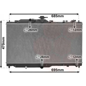 Radiateur, refroidissement du moteur VAN WEZEL 27012702